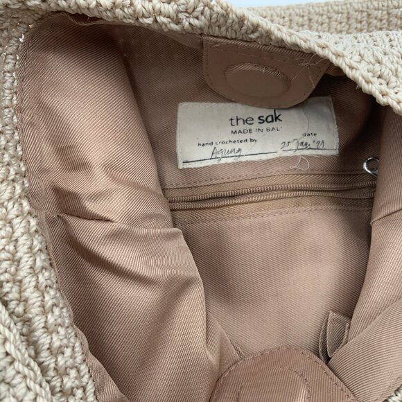 The Sak Back to Bali 120 Bali Beads Crocheted Crossbody Bag Ecru & Multicolor - Picture 2 of 7